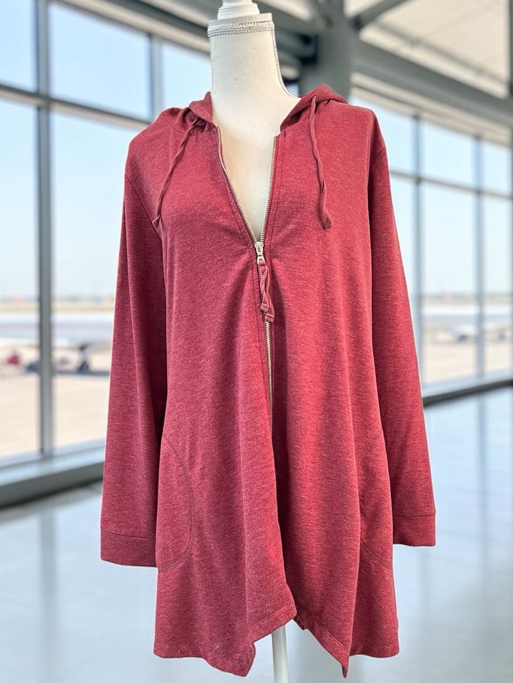 Logo Lori Goldstein Soft Rose Pink Zip Hoodie 1X